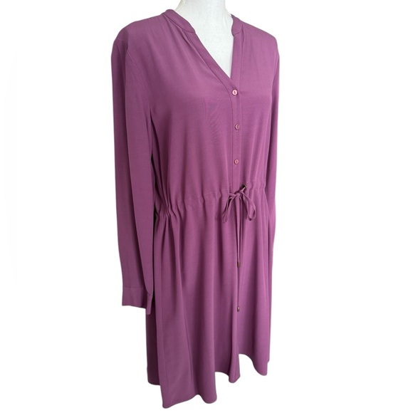 Eileen Fisher Drawstring Button Down Shirtdress - M - Picture 3 of 9